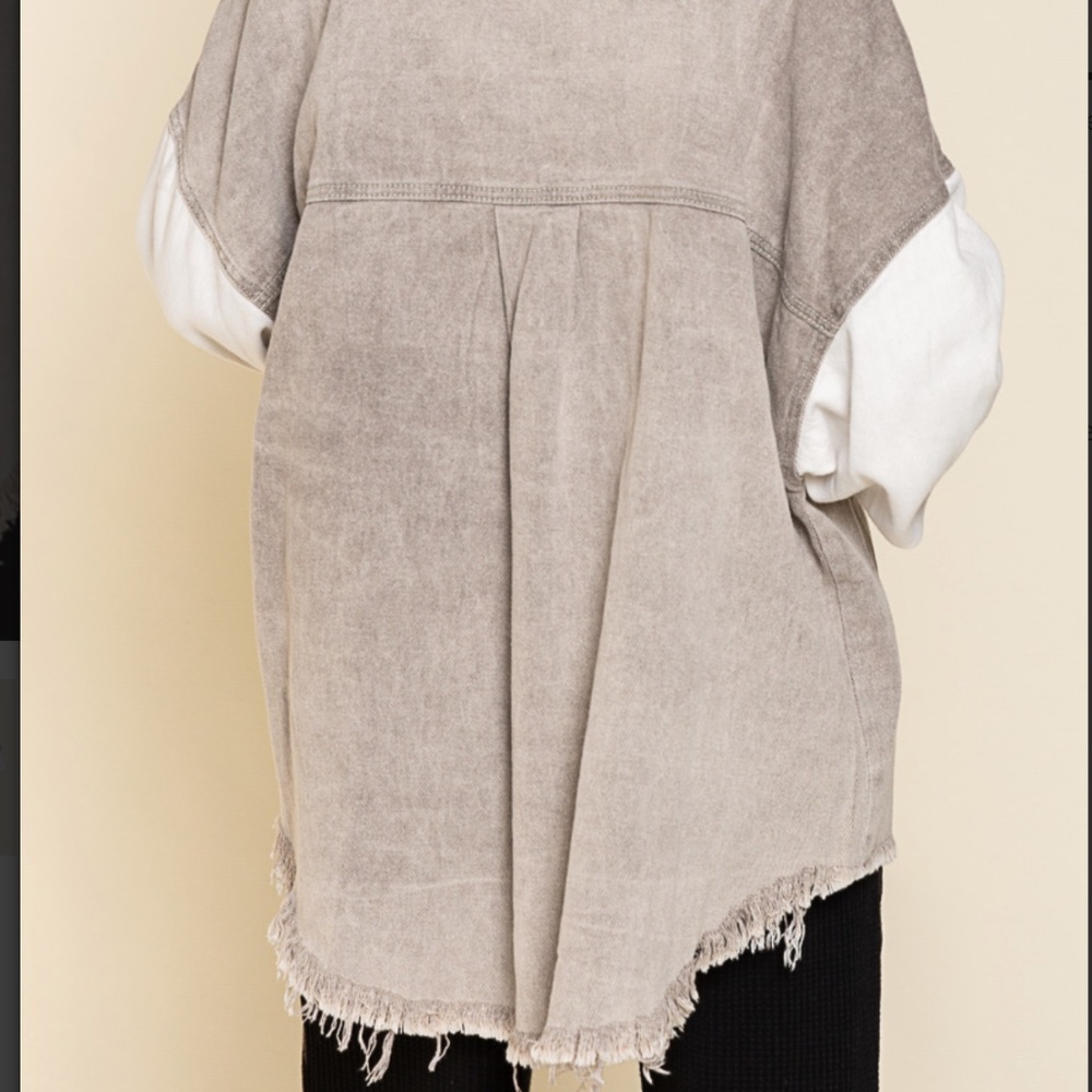 $39 START #139 POL Oversized Twill Relaxed Fit Jacket  Shacket SR19 - Picture 7 of 8